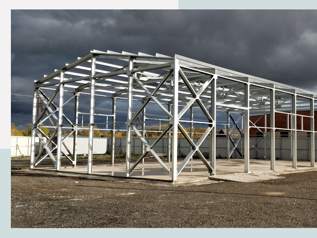 Двускатные ангары в Череповец от 613 руб. за квадрат